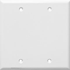 DOUBLE GANG BLANK WALL PLATE - WHITE