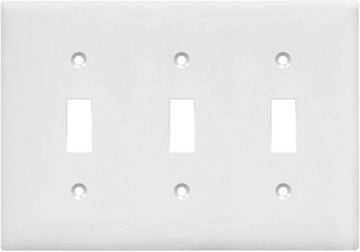 3-GANG TOGGLE SWITCH PLATE - WHITE