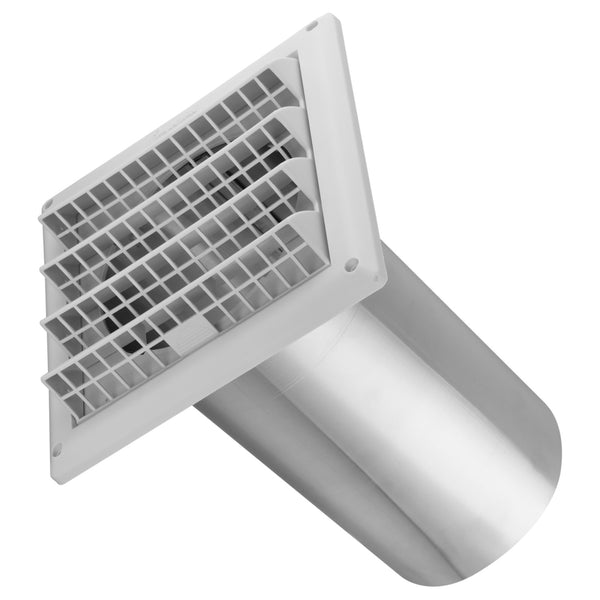 6" LOUVERED AIR INTAKE HOOD WITH ALUMINUM PIPE - WHITE
