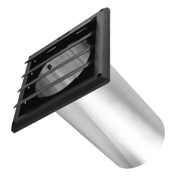 6" LOUVERED VENT HOOD - BLACK