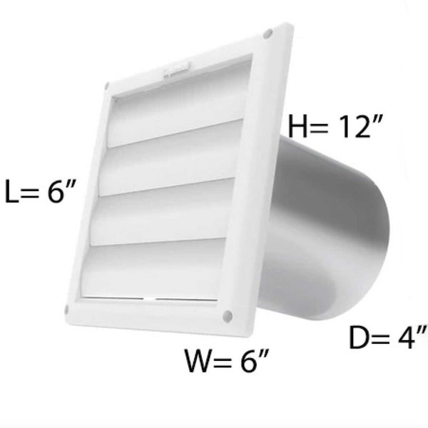 4'' VENT HOOD WITH WHITE CAP