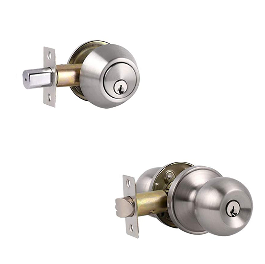 ENTRY COMBO LOCK SET SATIN NICKEL | Zion Building Supplies
